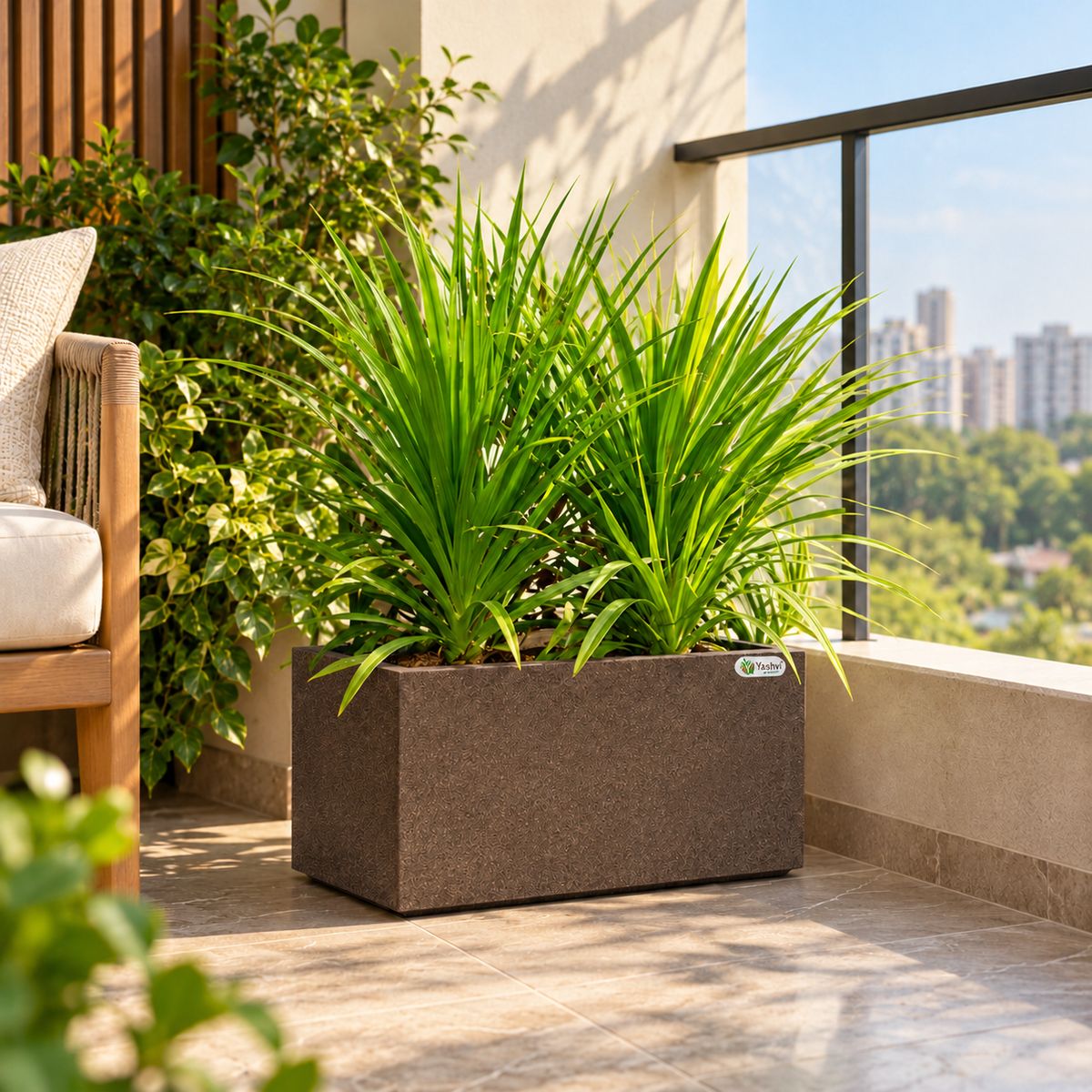 Roto Molded Planters - Rectangle -Chocolatestone