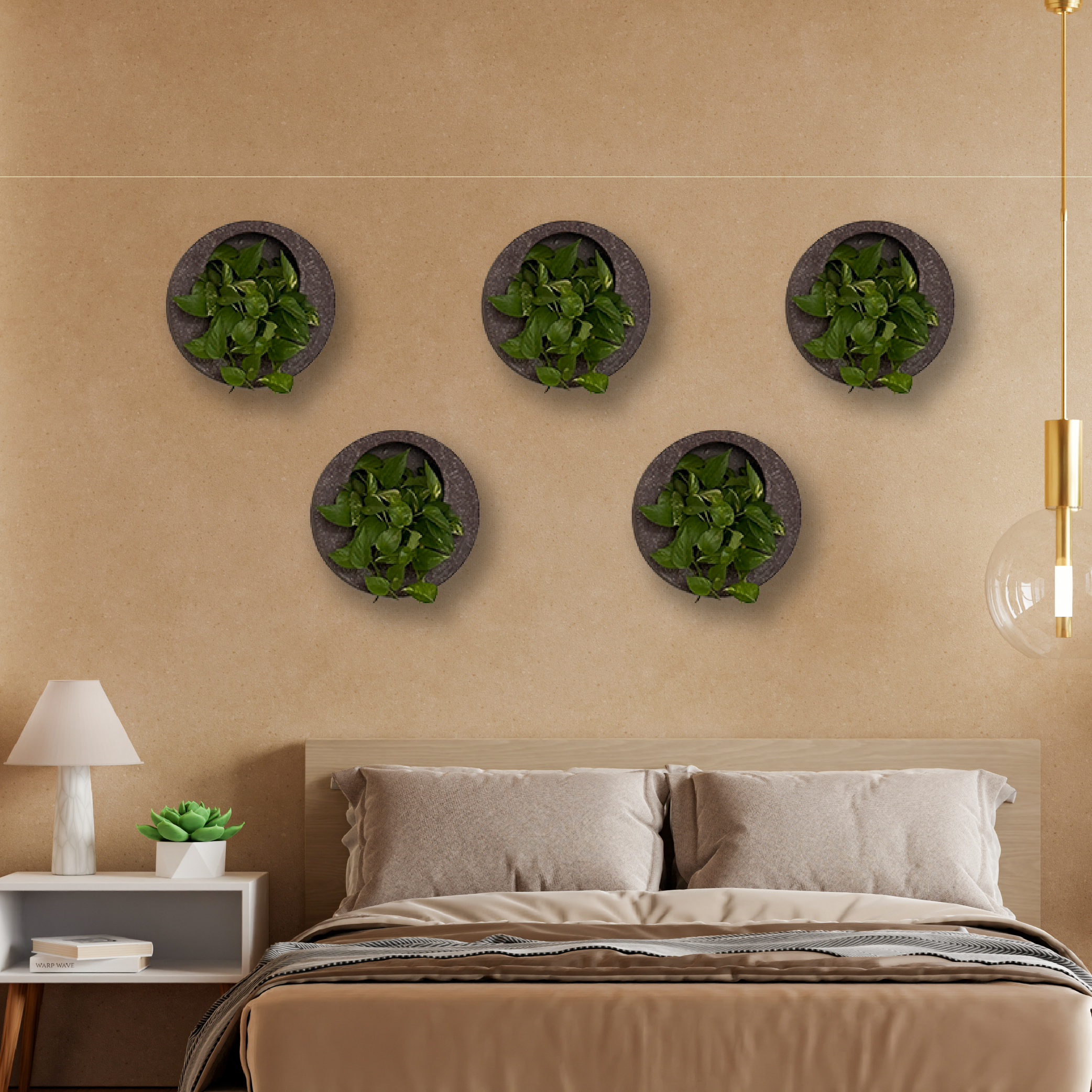 Full Moon Wall Mount Planter 2__Chocolatestone