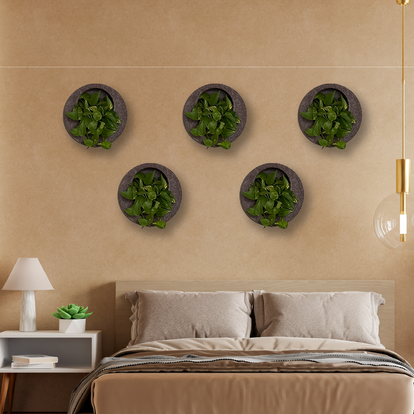 Full Moon Wall Mount Planter 2__Chocolatestone
