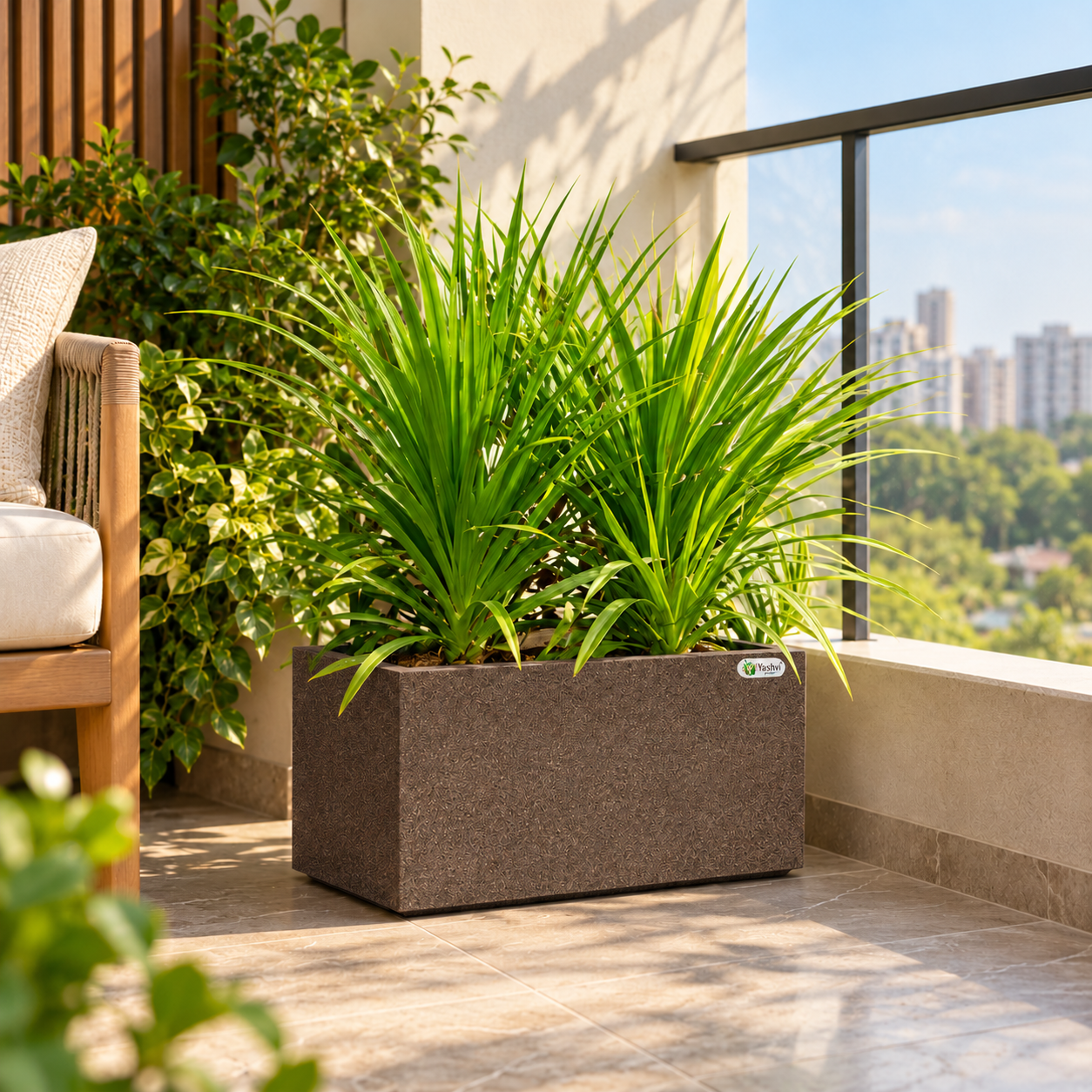 Roto Molded Planters - Rectangle - Coffeestone