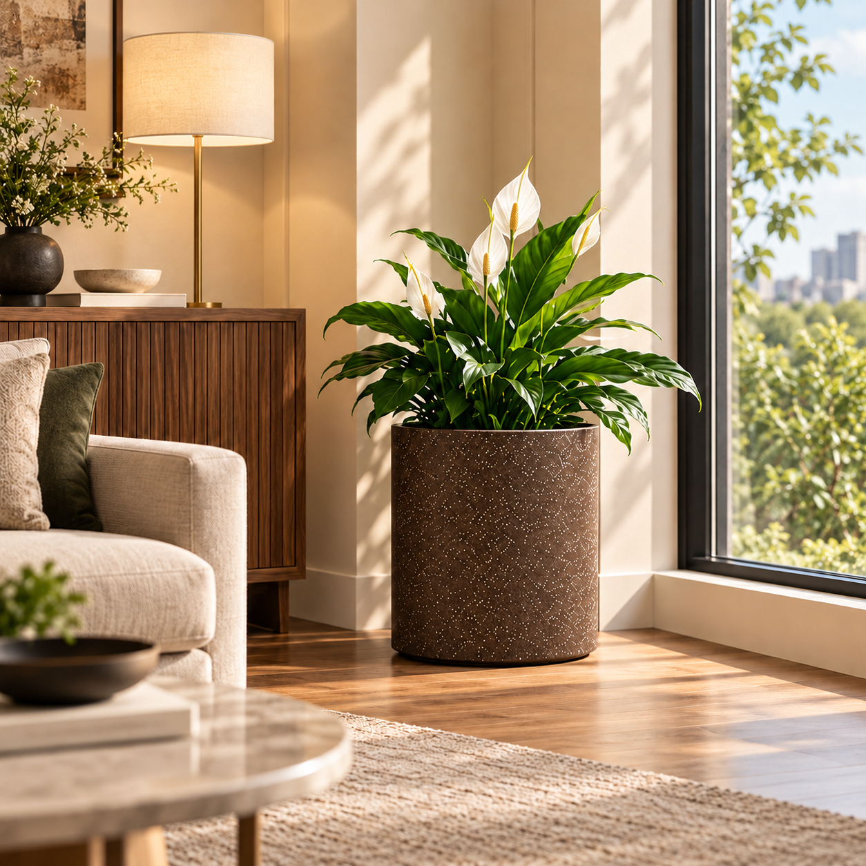 Roto Molded Planters - Round - Coffeestone