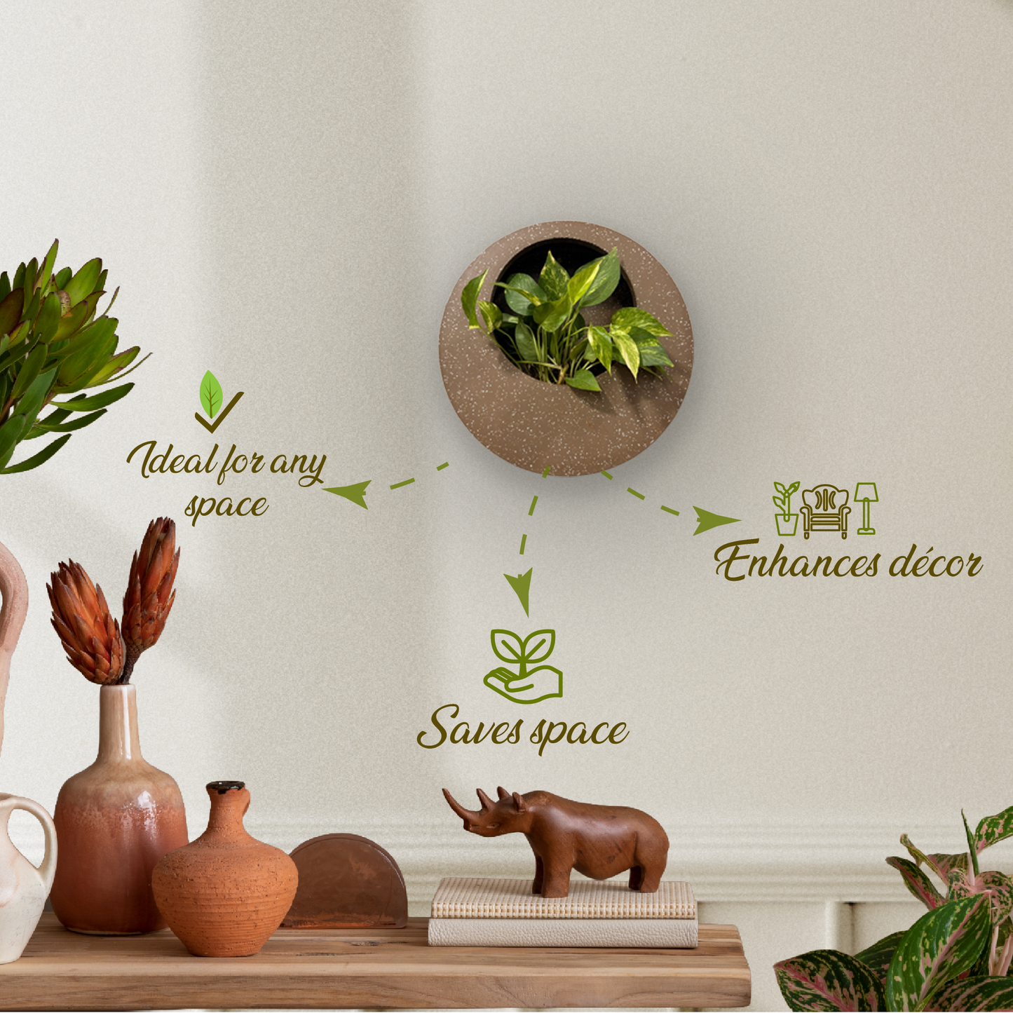 Full Moon Wall Mount Planter Specification__Coffeestone