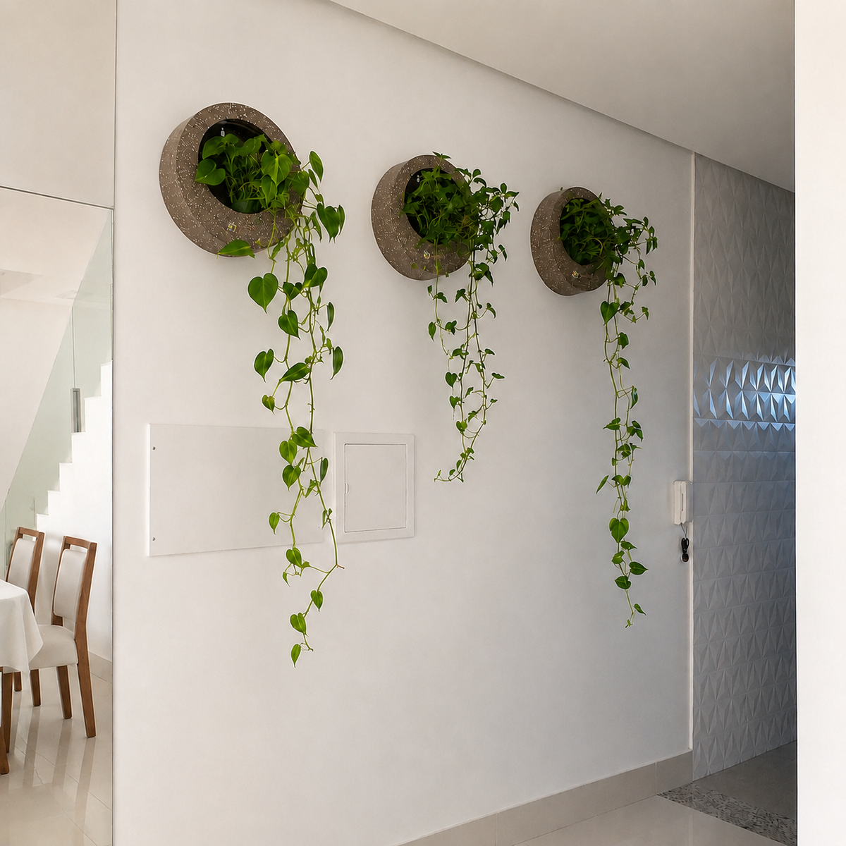 Full Moon Wall Mount Planter Chocolatestone