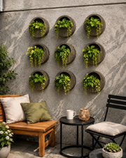 Full Moon Wall Mount Planter Chocolatestone