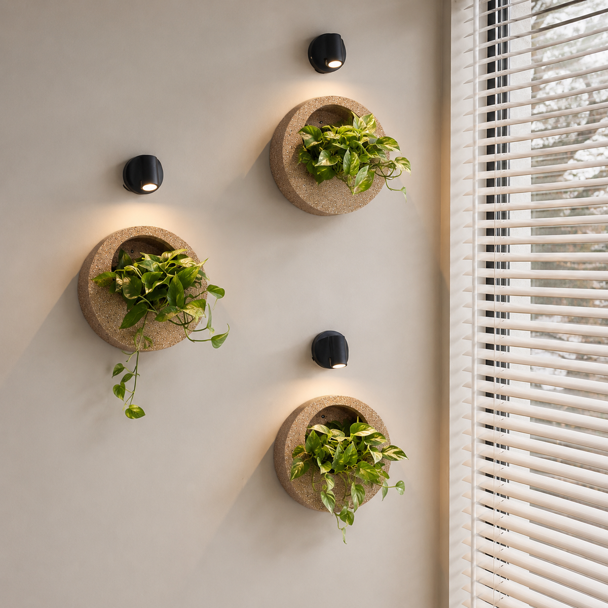 Full Moon Wall Mount Planter Sandstone