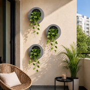 Full Moon Wall Mount Planter Greystone