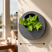 Full Moon Wall Mount Planter Greystone