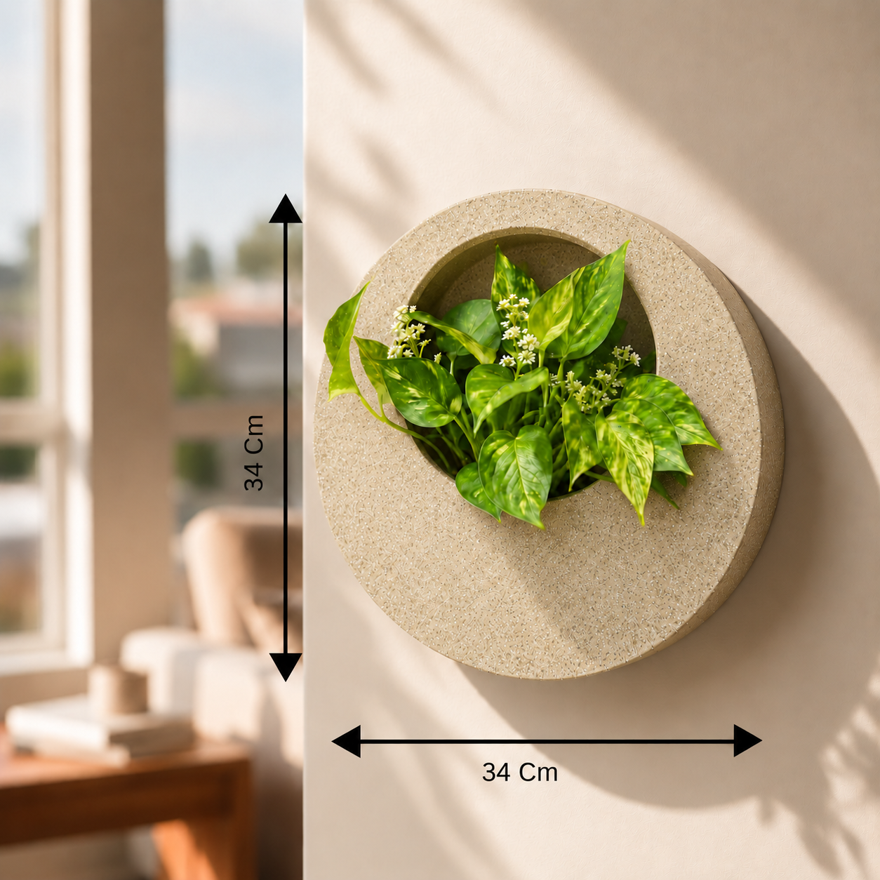 Full Moon Wall Mount Planter Sandstone