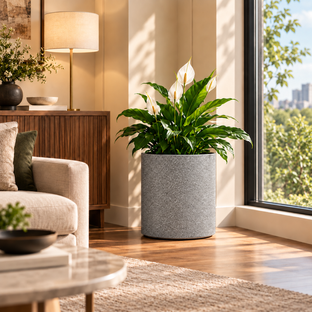 Roto Molded Planters - Round - Greystone