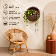 Half Moon Wall Mount Planter__Chocolatestone