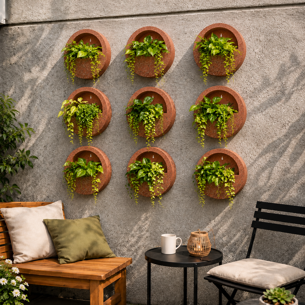 Half Moon Wall Mount Planter Redstone
