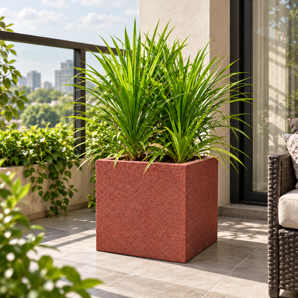 Roto Molded Planters - Square - Redstone