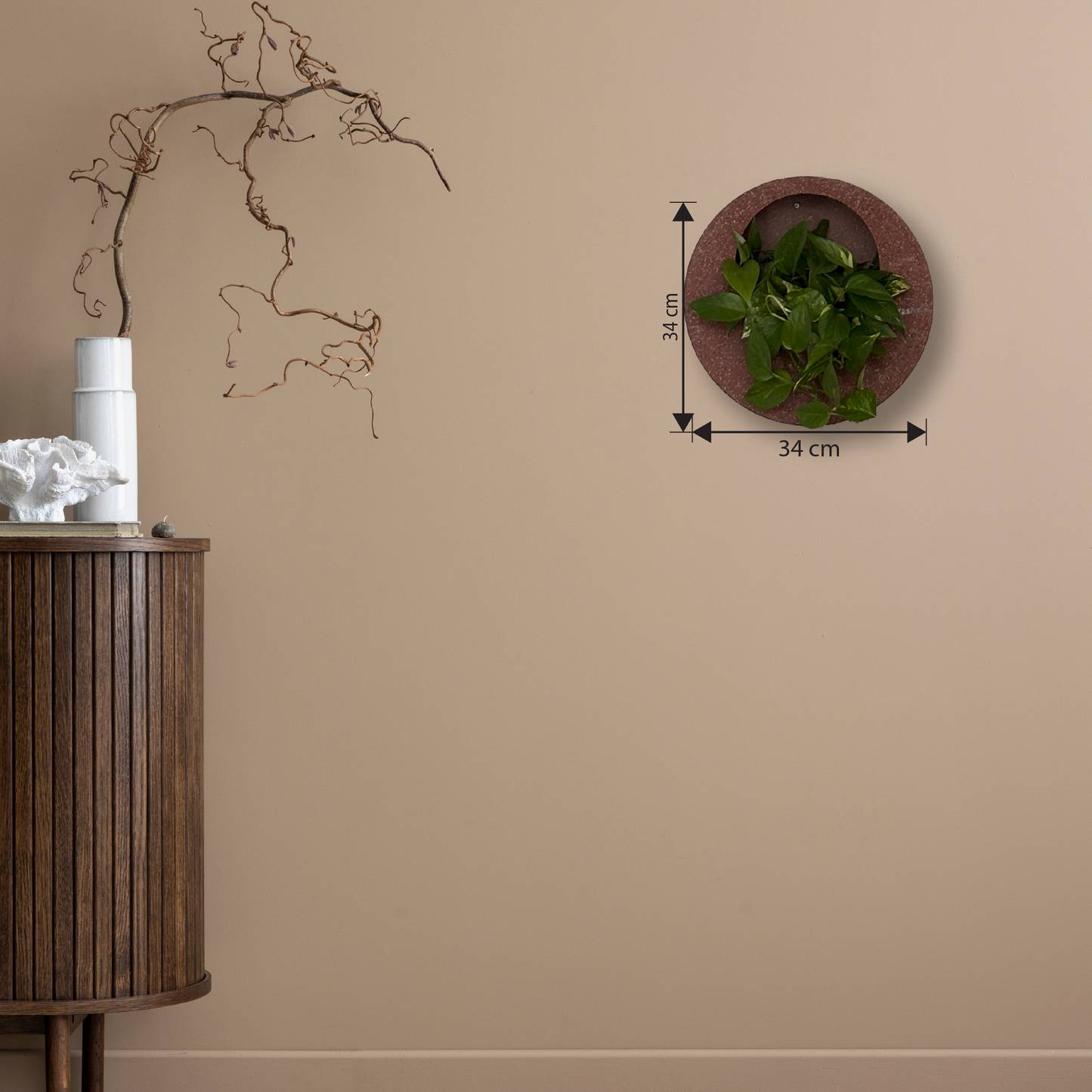 Full Moon Wall Mount Planter__Redstone