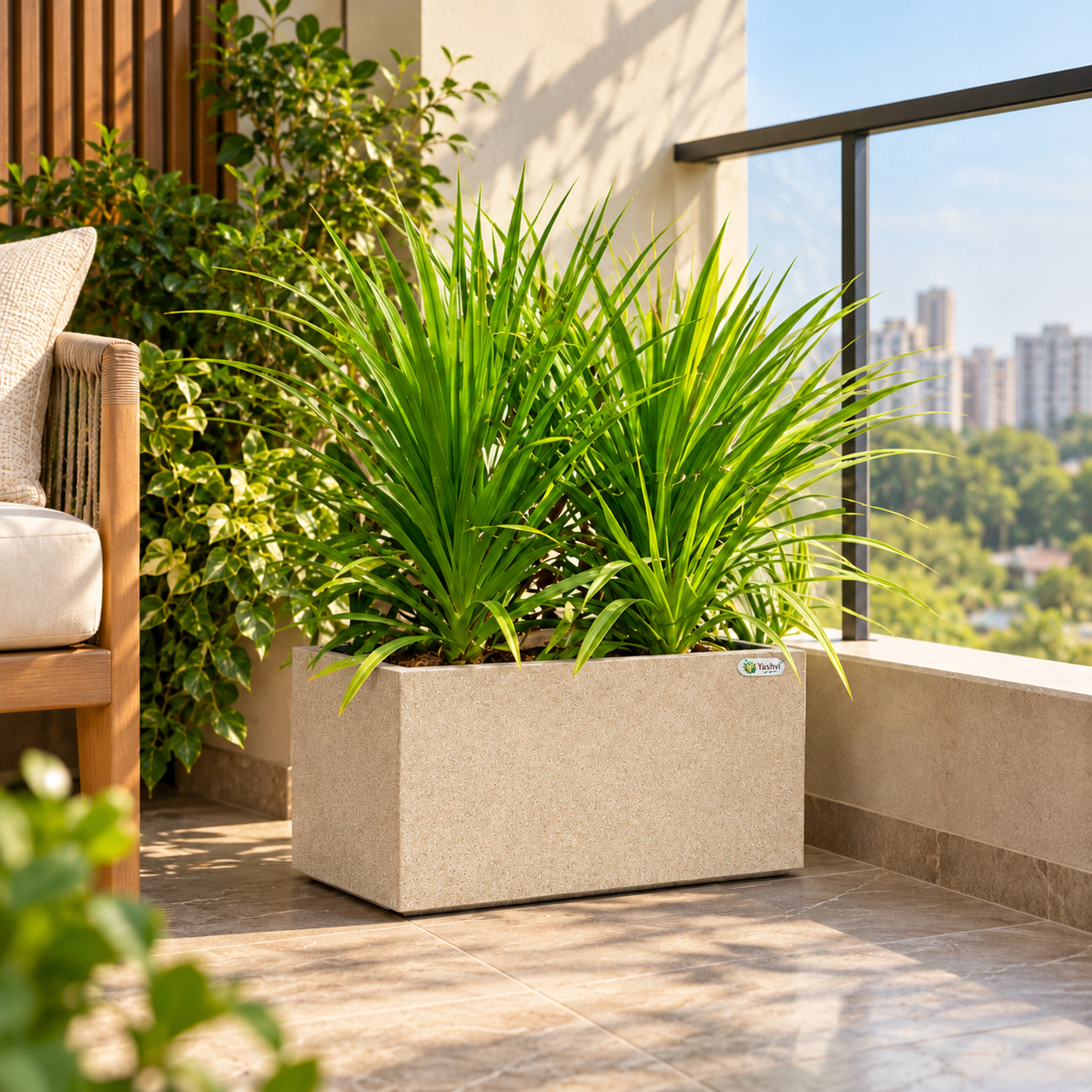 Roto Molded Planters - Rectangle - Sandstone