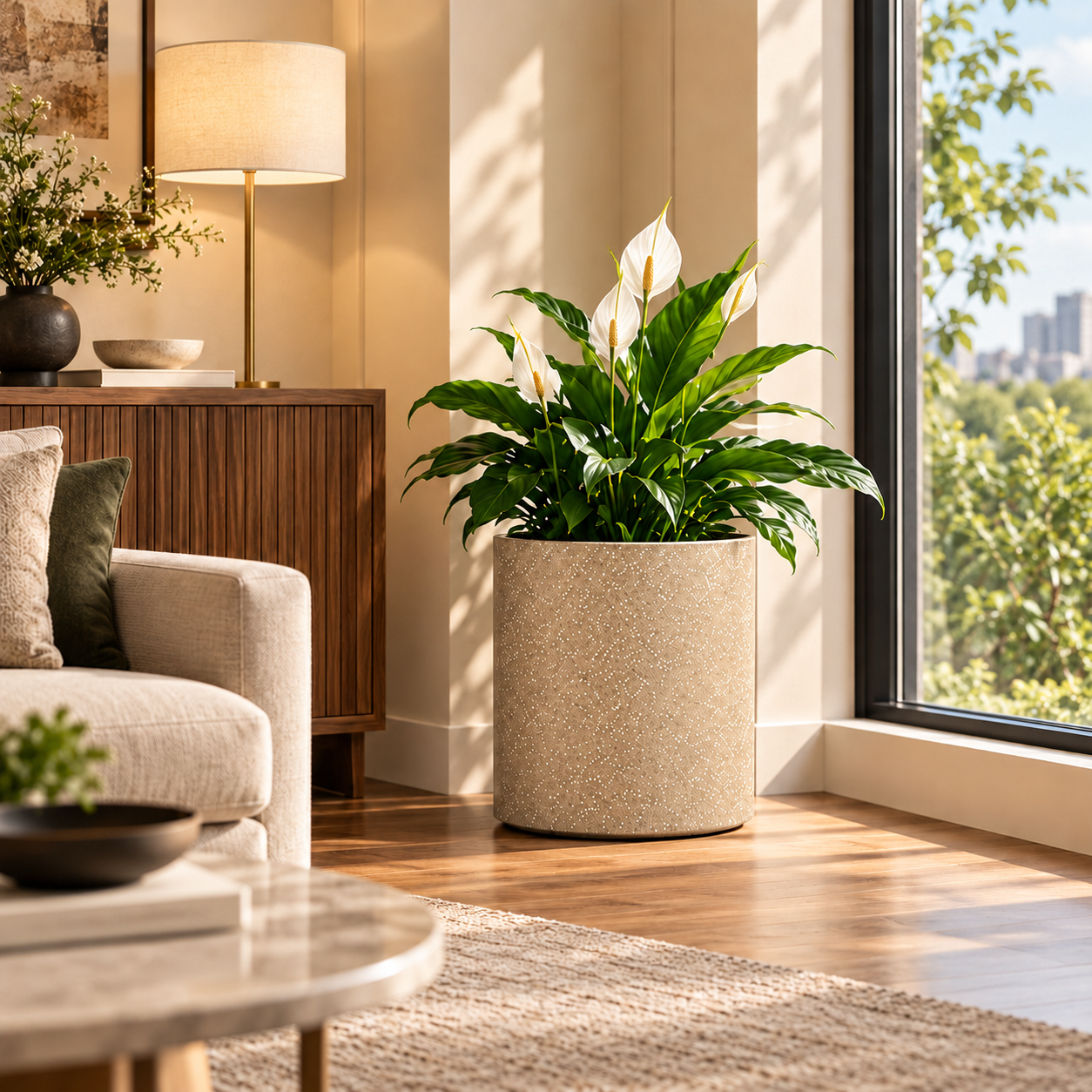 Roto Molded Planters - Round - Sandstone
