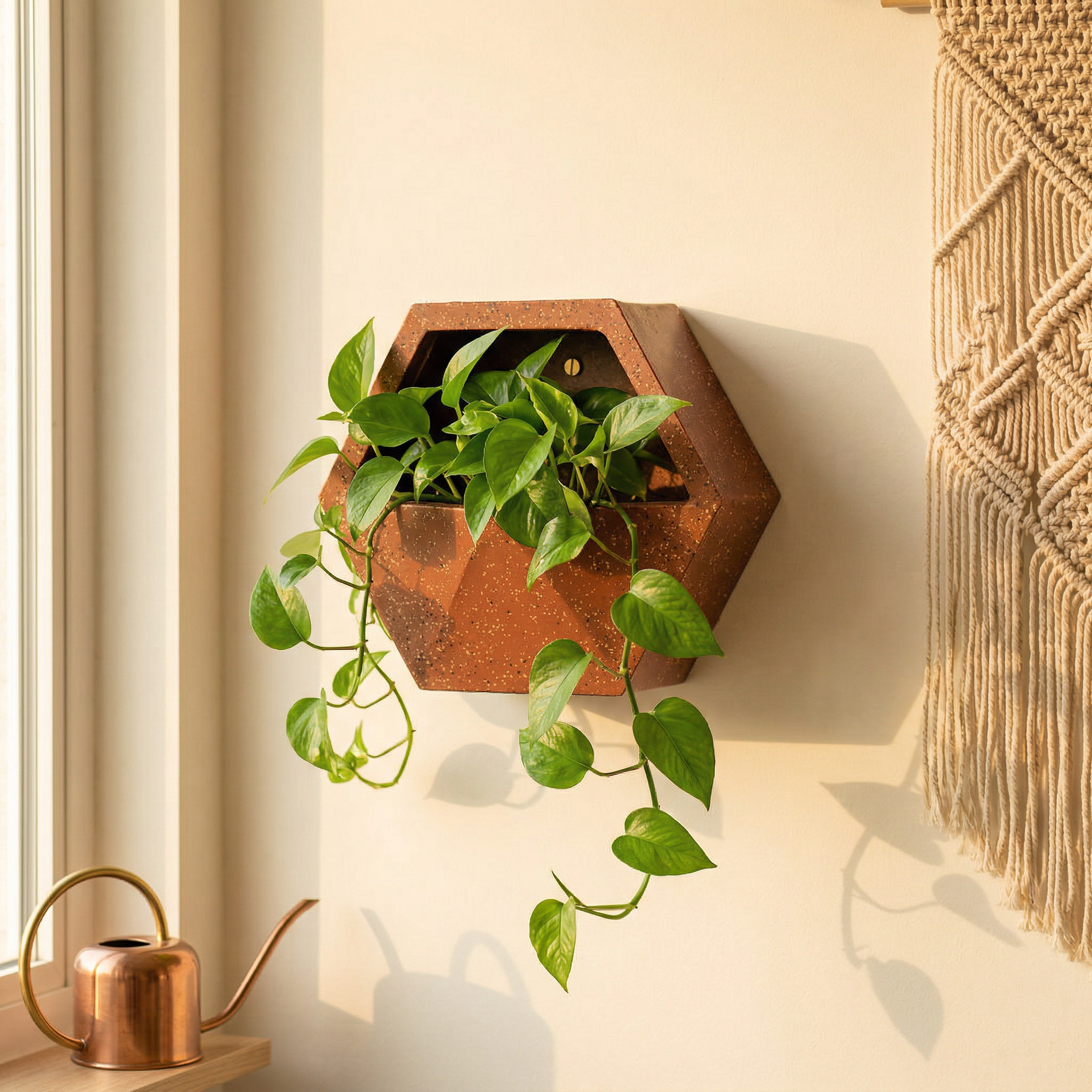 Hexagonal Wall Mount Planter